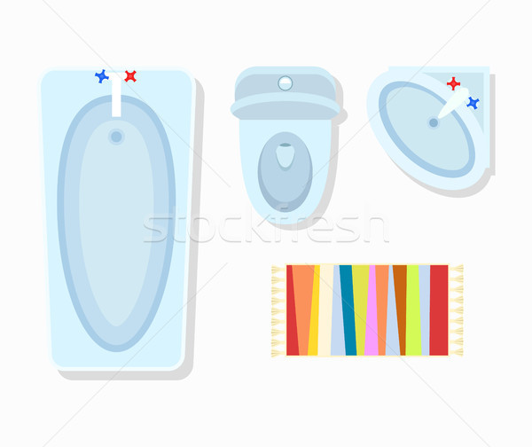 Toalett belsőépítészet fürdőszoba fürdőkád wc énekel Stock fotó © robuart
