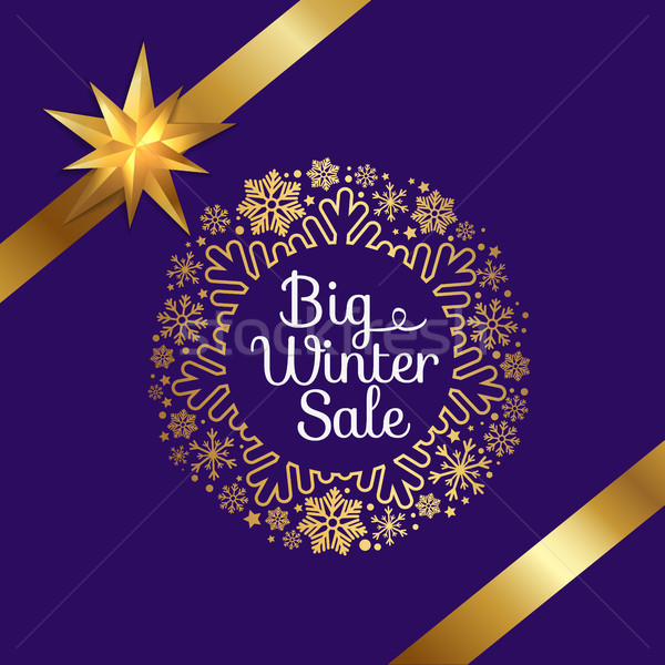 Big Winter Sale Poster with Gift Bow, Decor Frame Stock photo © robuart