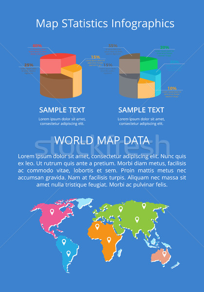 Map Statistics Infographics Word Data Color Banner Stock photo © robuart