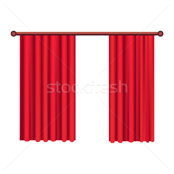 Classic Heavy Red Drapes on Cornice Vector Stock photo © robuart