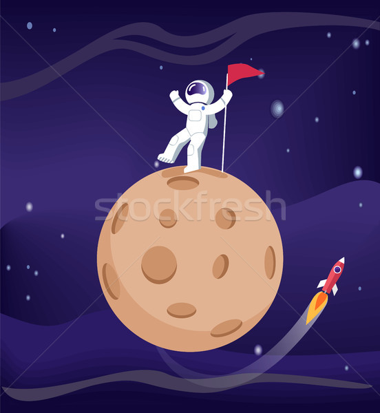 Mercury and Astronaut Poster Vector Illustration Stock photo © robuart