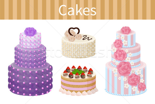 Various Delicious Desserts Vector Illustration Stock photo © robuart