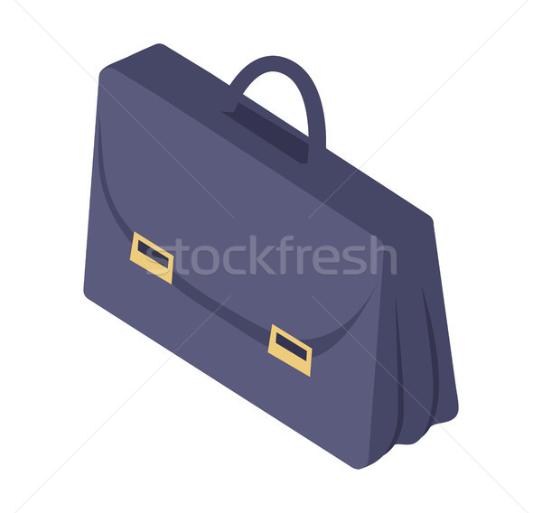 Black Leather Briefcase with Handle Metal Clasp Stock photo © robuart