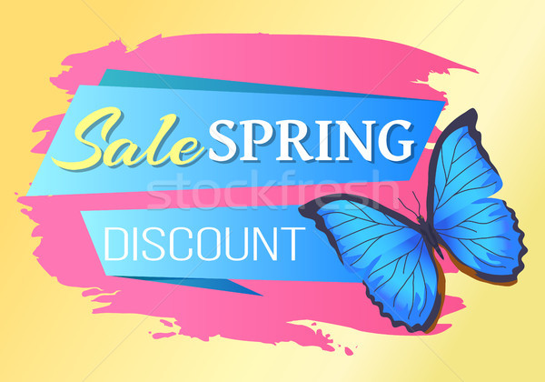 Spring Sale Poster Discount -45 Colorful Butterfly Stock photo © robuart