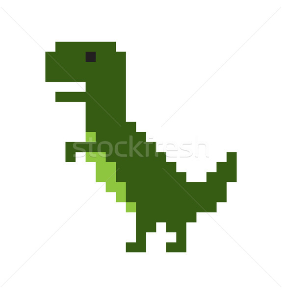 Cute Пиксели динозавр изолированный белый зеленый Сток-фото © robuart
