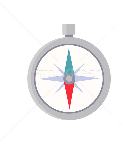 Silver Compass Isolated on White Colorful Icon Stock photo © robuart