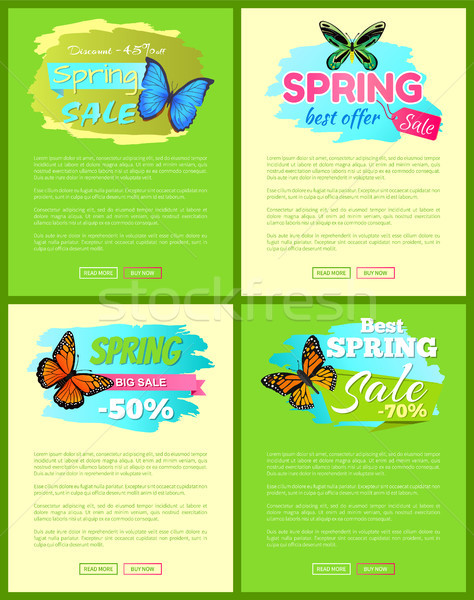 Set of Banners Sale Spring Discounts Offer Labels Stock photo © robuart