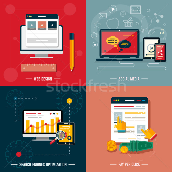 Icons for web design, seo, social media Stock photo © robuart