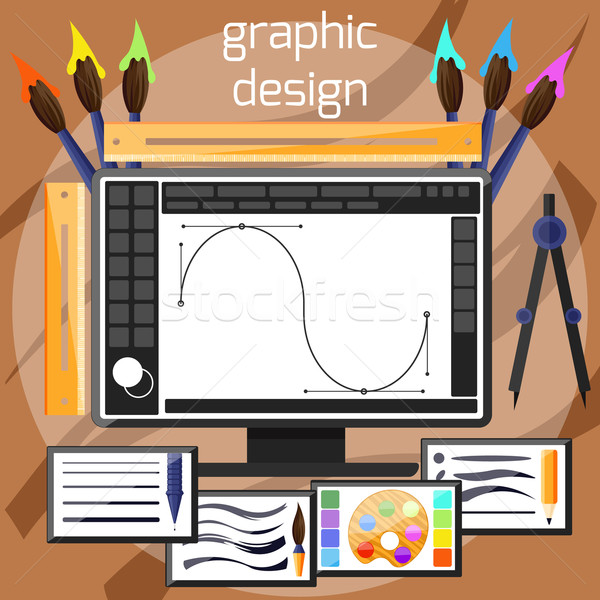 Grafik-Design Designer Werkzeuge Konzept Software Design Stock foto © robuart