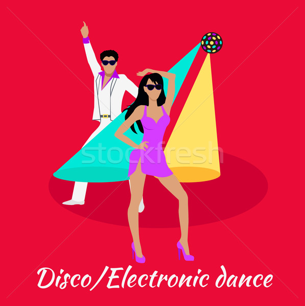 Disco and Electronic Dance Concept Flat Design Stock photo © robuart