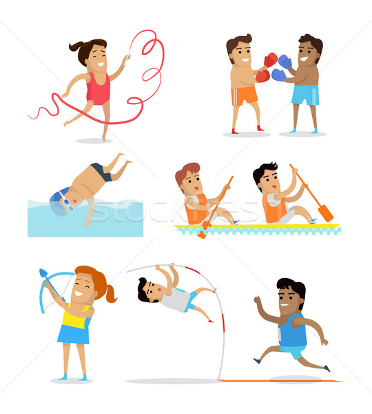 [[stock_photo]]: Sport · espèce · événements · courir · natation