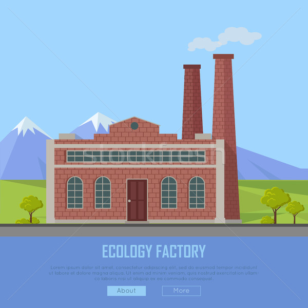 Ekologia fabryki internetowych banner eco produkcji Zdjęcia stock © robuart