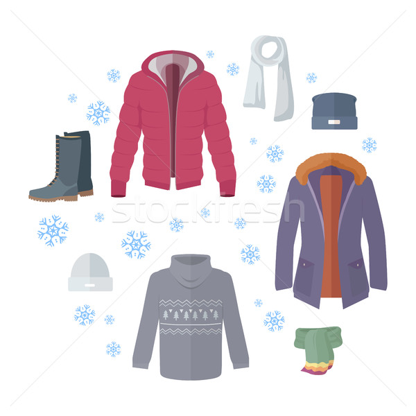 Big Winter Sale. Winter Clothes Web Banner Poster Stock photo © robuart