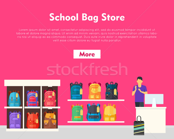 School Bag Store. Two Sellers Offering Backpacks Stock photo © robuart