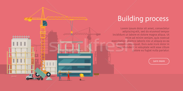 Building Process. Unfinished Building. Crane. Stock photo © robuart
