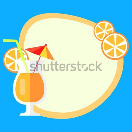 Stock photo: Orange Cocktail with Fruit Slice and Umbrella