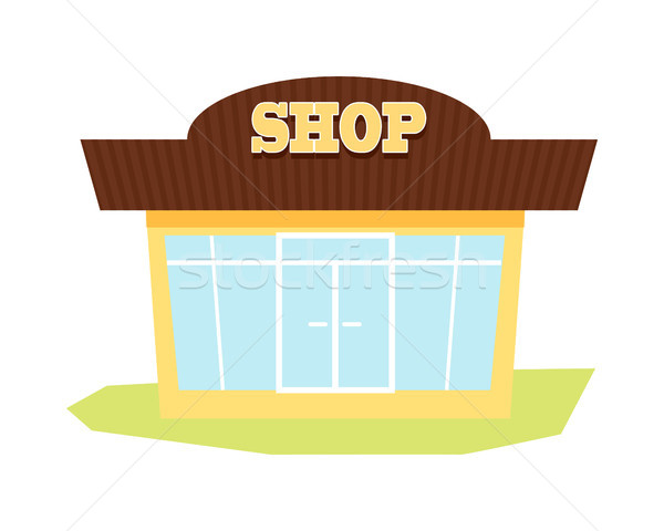 Nice Brown and Yellow Shop on White Background. Stock photo © robuart