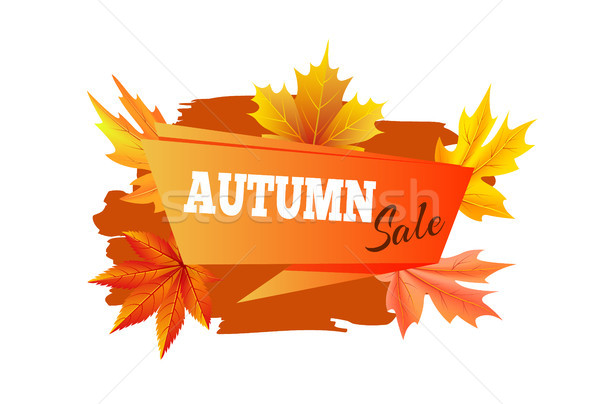 Autumn Sale Promo Poster on Vector Illustration Stock photo © robuart