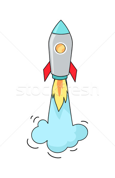 Big Image of Flying Rocket Vector Illustration Stock photo © robuart