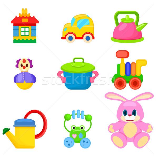 Soft and Plastic toys for Kids Illustrations Set Stock photo © robuart