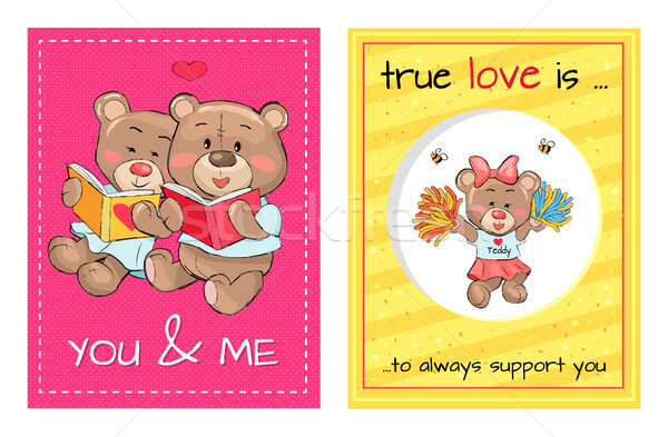 You and Me True Love Always Support, Lovely Teddy Stock photo © robuart