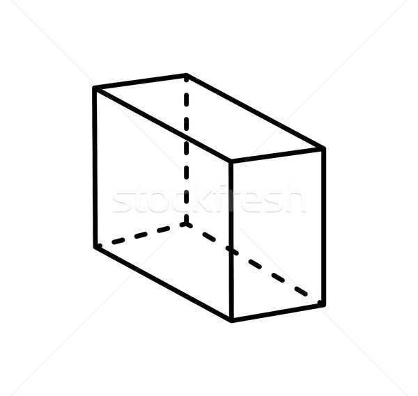 Cuboid Black Geometry Shape Projection Dashed Line Stock photo © robuart