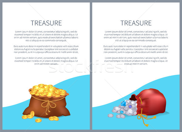 Treasure Posters with Text Vector Illustration Stock photo © robuart