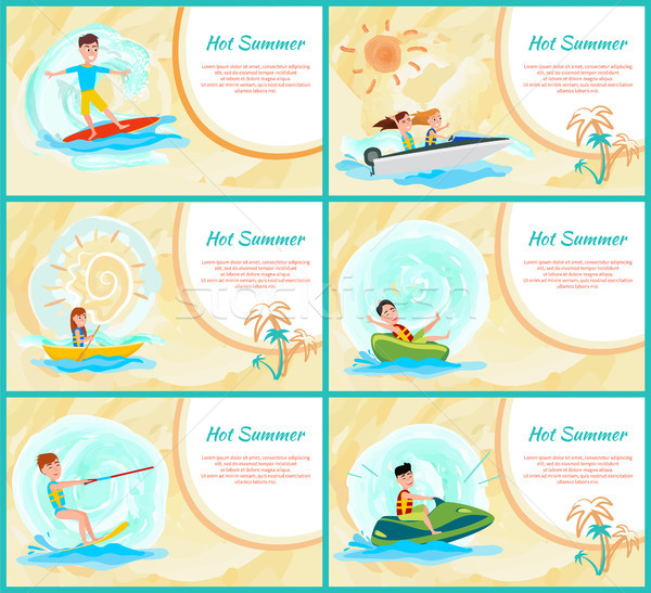 Hot Summer Collection Poster Vector Illustration Stock photo © robuart