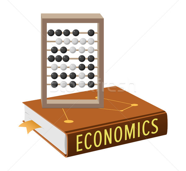 Economics Book and Abacus with Grey Wooden Frame Stock photo © robuart