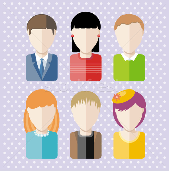 Characters silhouettes people professions Stock photo © robuart