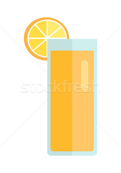 Glass with Lemon Beverage Vector Illustration.  Stock photo © robuart