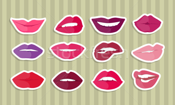 Set of Lips with Expression Emotions Stock photo © robuart
