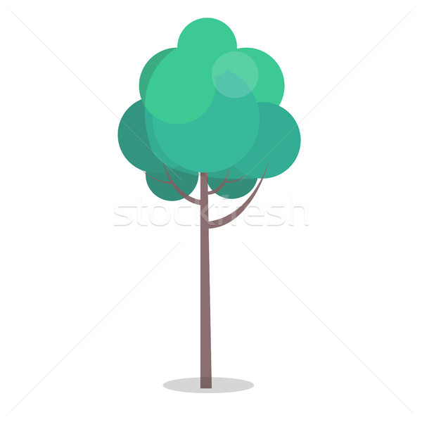 Green tree isolated on white close up vector illustration Stock photo © robuart