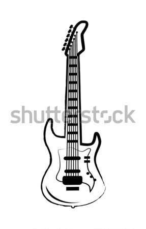 Gitár nagy ikon fehér hangszer nyak Stock fotó © robuart