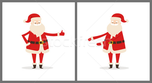 Foto stock: Feliz · sorridente · papai · noel · ícone · isolado · branco