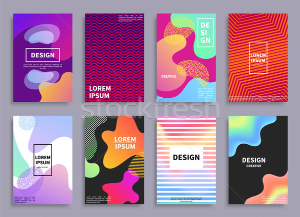 Kreative Design Set Frames Schlagzeile futuristisch Stock foto © robuart