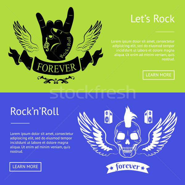 Rock rodar colección colorido banners texto Foto stock © robuart