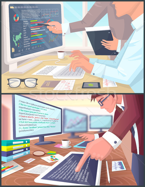Business Analytics and Programming Process Banner Stock photo © robuart
