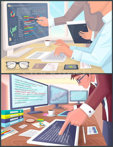 Iş analitik programlama süreç afiş meslek Stok fotoğraf © robuart
