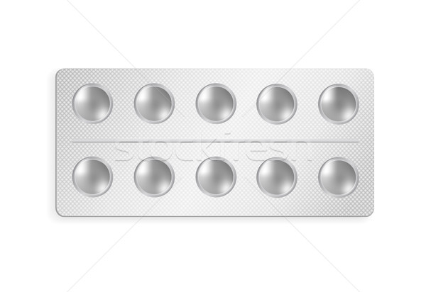 Opakowań narkotyków srebrny pęcherz środek przeciwbólowy antybiotyk Zdjęcia stock © robuart