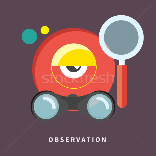 Icon in flat design for observation and monitoring Stock photo © robuart