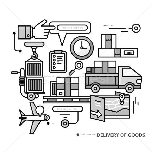 Livrare serviciu vama transport produs Imagine de stoc © robuart