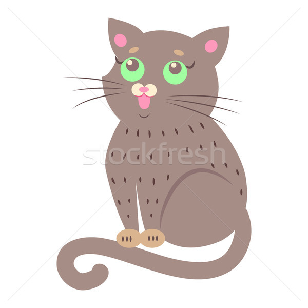 Cute cat Cartoon Flat Vector Sticker or Icon Stock photo © robuart