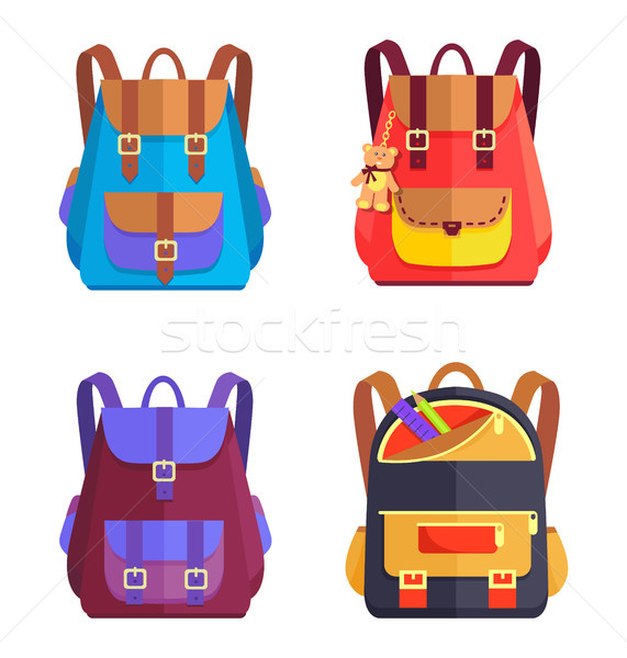 Ingesteld kleurrijk meisjes jongens vector iconen Stockfoto © robuart