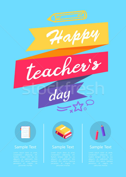 Happy Teachers Day Colorful Vector Illustration Stock photo © robuart