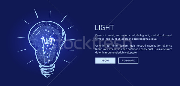 свет электрических лампа текста икона веб Сток-фото © robuart