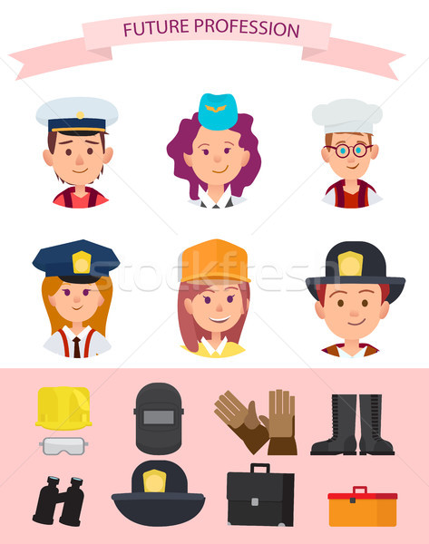 Stock photo: Children in Uniform and Their Future Professions