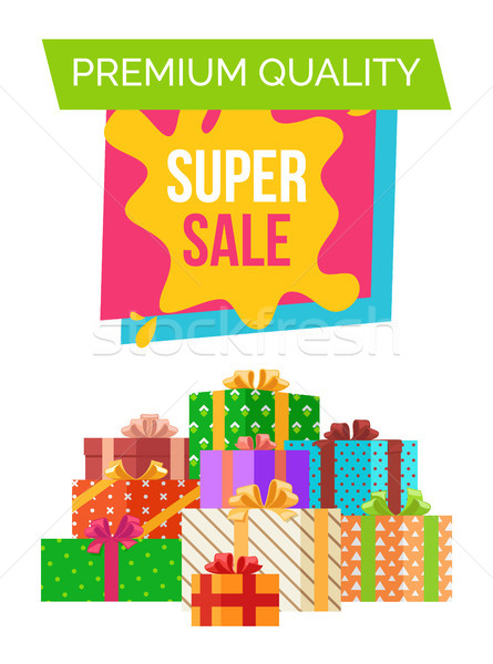 Premium Quality Super Sale Sticker with Headline Stock photo © robuart