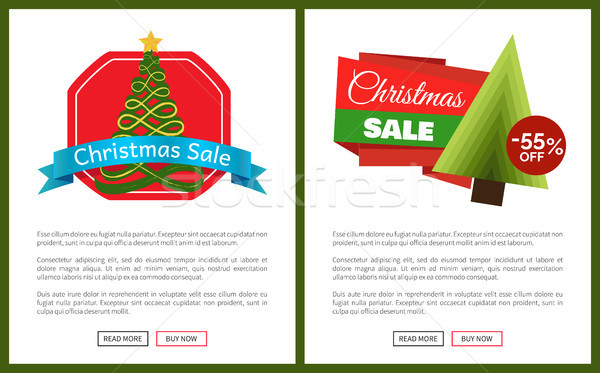 Christmas Sale 55 Off Card Vector Illustration Stock photo © robuart