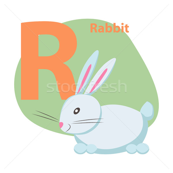 Stock photo: Zoo ABC Letter with Cute Rabbit Cartoon Vector